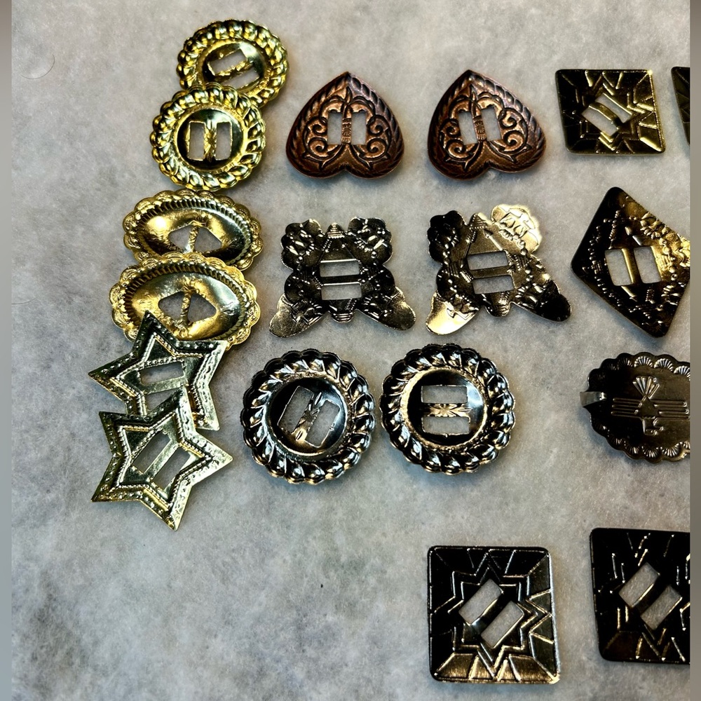 Tandy Leather Craft Acessories Slotted Conches Matching Sets - Picture 6 of 8